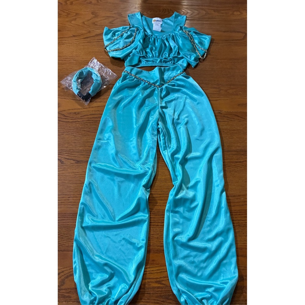 California Costumes Classic Arabian Princess XS Turquoise Harem Pants Top Headba